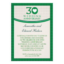 30th Heart Wedding Anniversary Invitation