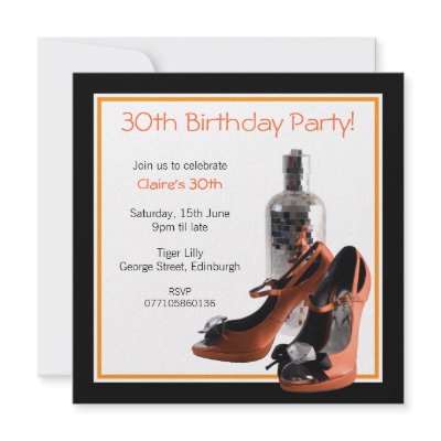 30th Orange Party Shoes Invitation by claire_shearer