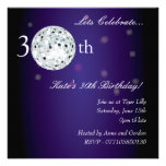 30th Purple Disco Ball Party Invitation