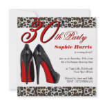 30th Thirtieth Birthday Party Stiletto Heels invitations