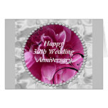 30th Wedding Anniversary Card, Pearls & Pink Flora cards