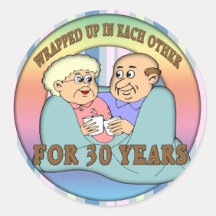 30th Wedding Anniversary Gifts Round Stickers