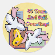 30th Wedding Anniversary Gifts Round Stickers
