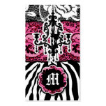 311  2 WILD MIX N' MATCH ZEBRA PINK BUSINESS CARD TEMPLATE