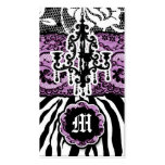 311-2 WILD MIX N' MATCH ZEBRA PURPLE BUSINESS CARD TEMPLATE