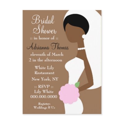 311-AFRICAN AMERICAN BRIDE SHOWER INVITATION by Jill311