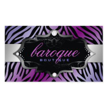 311-Baroque Boutique | Purple Flirt Zebra Business Cards