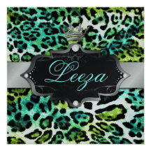 311 Baroque PrincessTurquiose Lime LeopardMetallic Invites
