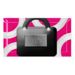 311-Black Posh Purse Monogram Business Card