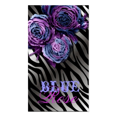 311-Blue Flame | Rose Zebra Business Card Template by Jill311