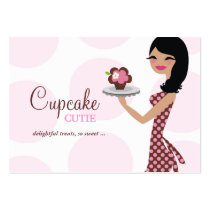311-Candie the Cupcake Cutie Black Zebra Business Card Templates