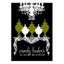 311 Candy Budoir Rococo Olive Green Business Cards