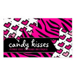 311-Candy Kisses | Zebra Print Hot Pink business cards