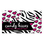 311-Candy Kisses | Zebra Print White Business Card Templates