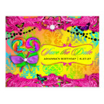 311 CANDY Wonderland Pink Sweet 16 Save the Date Post Card