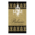 311-CHANDELIER GOLD DAMASK business cards
