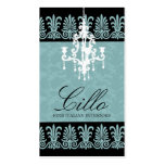 311-CHANDELIER TEAL DAMASK BUSINESS CARDS