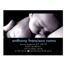 311-CHIC BABY BOY ANNOUNCEMENT POSTCARDS