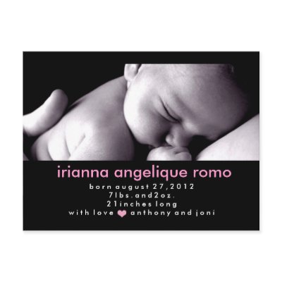 311-CHIC BABY GIRL ANNOUNCEMENT by Jill311