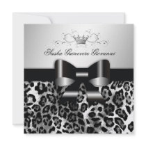 311- Chic Black Leopard Bow  | Sweet 16