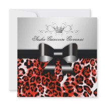 311- Chic Hot Rouge Leopard Bow  | Sweet 16