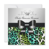 311- Chic Hot Turquoise Lime Leopard  | Sweet 16