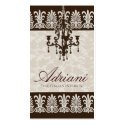 311-CHOCOLATE CREAM CHANDELIER  DAMASK business cards