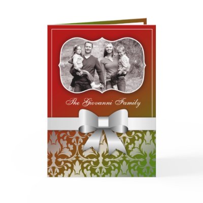 311-Christmas Card Present with Silver Bow by Jill311