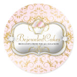 311-Ciao Bella Bejeweled Cakes | Pink Background Stickers