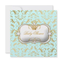 311 Ciao Bella Golden Divine Blue Baby Shower Invites