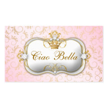 311-Ciao Bella Golden Divine Pink Punch Card Business Cards