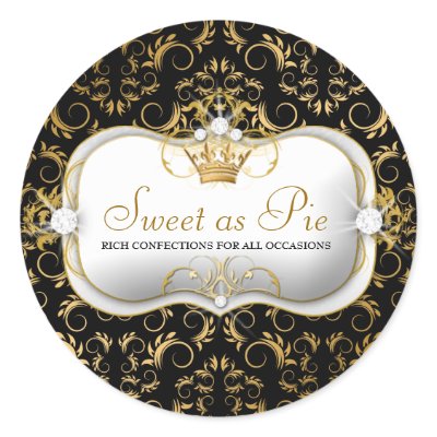 311-Ciao Bella Golden Divine Rich Black Round Sticker by Jill311