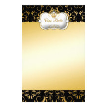 311-Ciao Bella Golden Divine Rich Custom Stationery