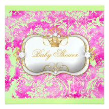 311 Ciao Bella HotPink Lime Vintage Chic Ice Paper Personalized Announcement