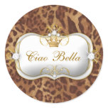 311-Ciao Bella Leopard Round Sticker
