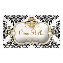 311 Ciao Bella & Lovey Dovey Damask Pearl Business Card Template