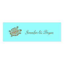 311-Coastal Seaturtle Thank you Turquoise Business Card Template