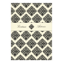 311-Contessa Cream & Black Wedding Invitation