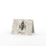 311-Creamy Mocha Vintage Damask Chandelier
