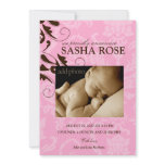 311-Damask Baby Girl Personalized Invite