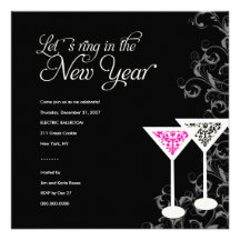 311 Damask Glass | New Years Eve Custom Invitations