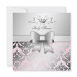 311-Damask Shimmer Bow Precious Pink Baby Shower