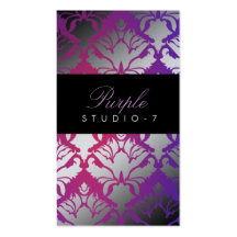 311-Damask Shimmer Purple Radiance Program Business Card Template