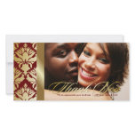 311-Damask Shimmer Thank You Golden Red photo cards