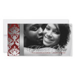 311-Damask Shimmer Thank You Silver Red photo cards