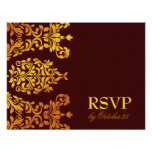 311 Dashing Damask | Fresh Orange Yellow RSVP Personalized Invitations
