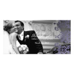 311 Dashing Damask | Hydrangea Purple Thank You Custom Photo Card