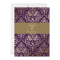 311 Dazzling Damask Gold Ivory Deep Purple