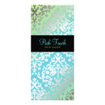 311-Dazzling Damask Turquoise & Lime Black Rack Card
