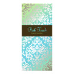 311 Dazzling Damask Turquoise & Lime Personalized Rack Card